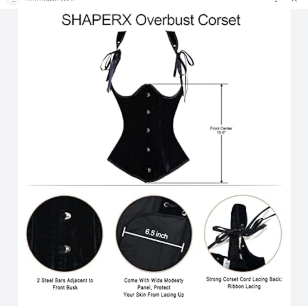 SMALL VELVET PRINCESS CORSET - Picture 3 of 13